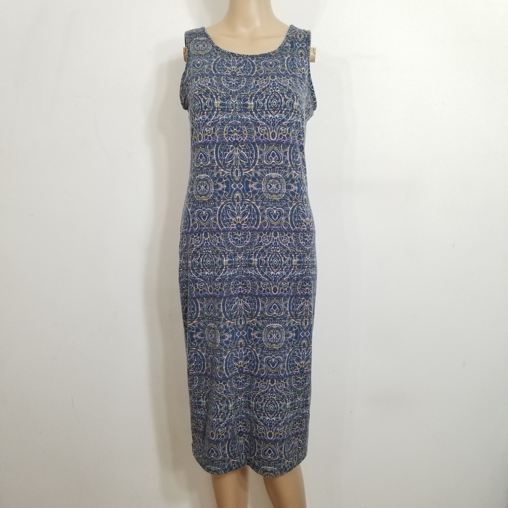 Forever 21 Stripe Pattern Body Con Midi Dress Med